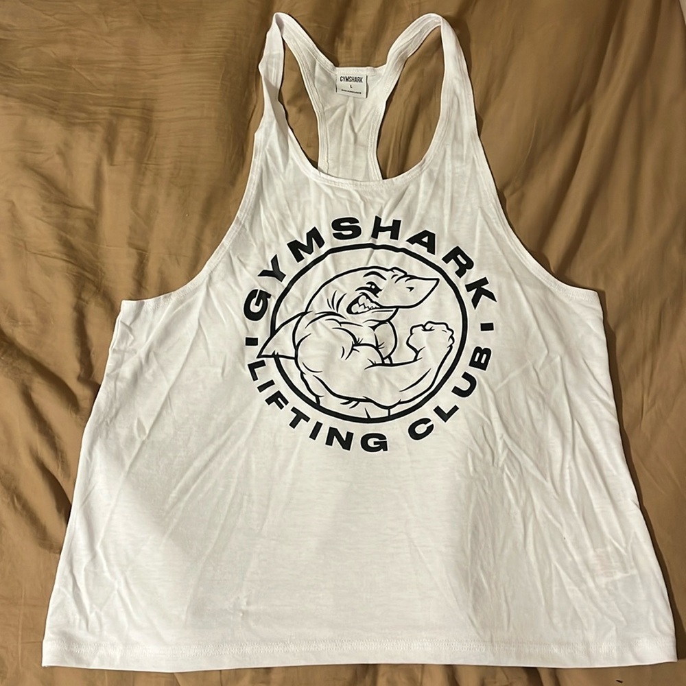 Gymshark Men’s size large white stringer tank